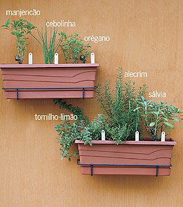 tempero à mão horta suspensa