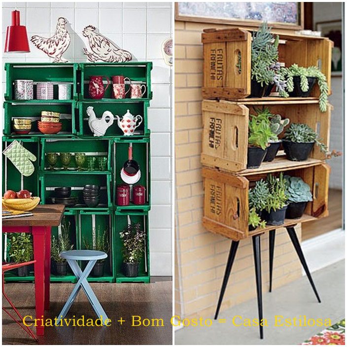 Casa estilosa com caixotes de feira