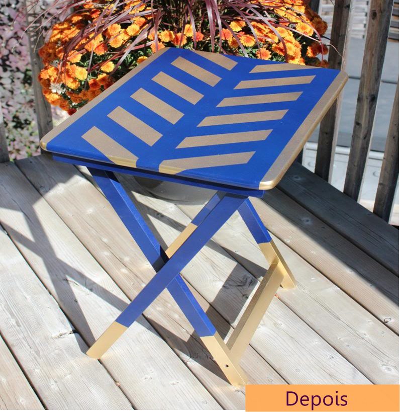 mesa com estampa chevron