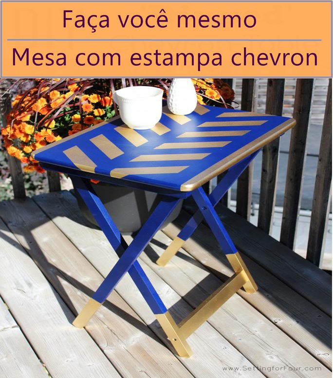 mesa com estampa chevron