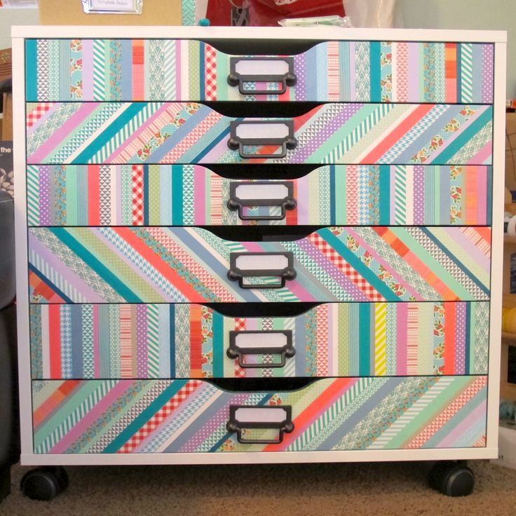 móvel repaginado com washi tape