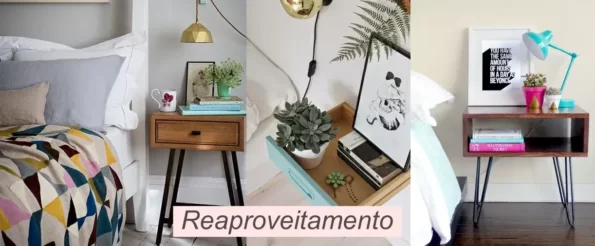 gavetas recicladas como mesa de cabeceira