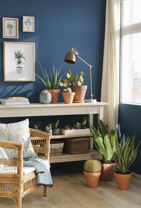 decoração de cores que combinam com azul