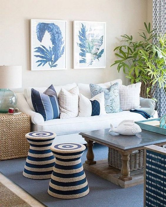 cores que combinam com azul estilo naútico