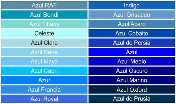cores que combinam com azul