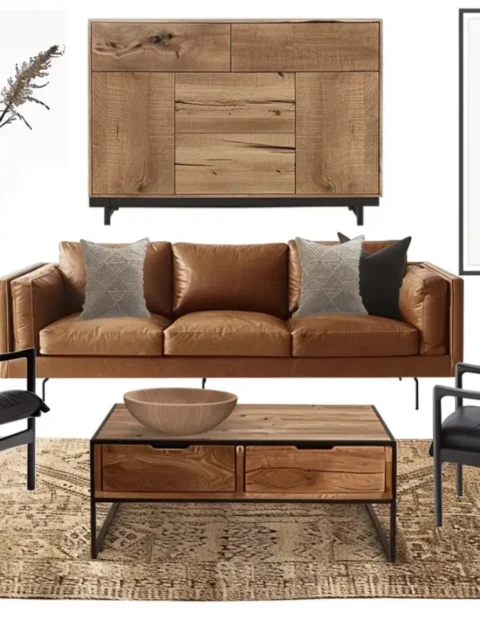 decoração sala marrom e preto