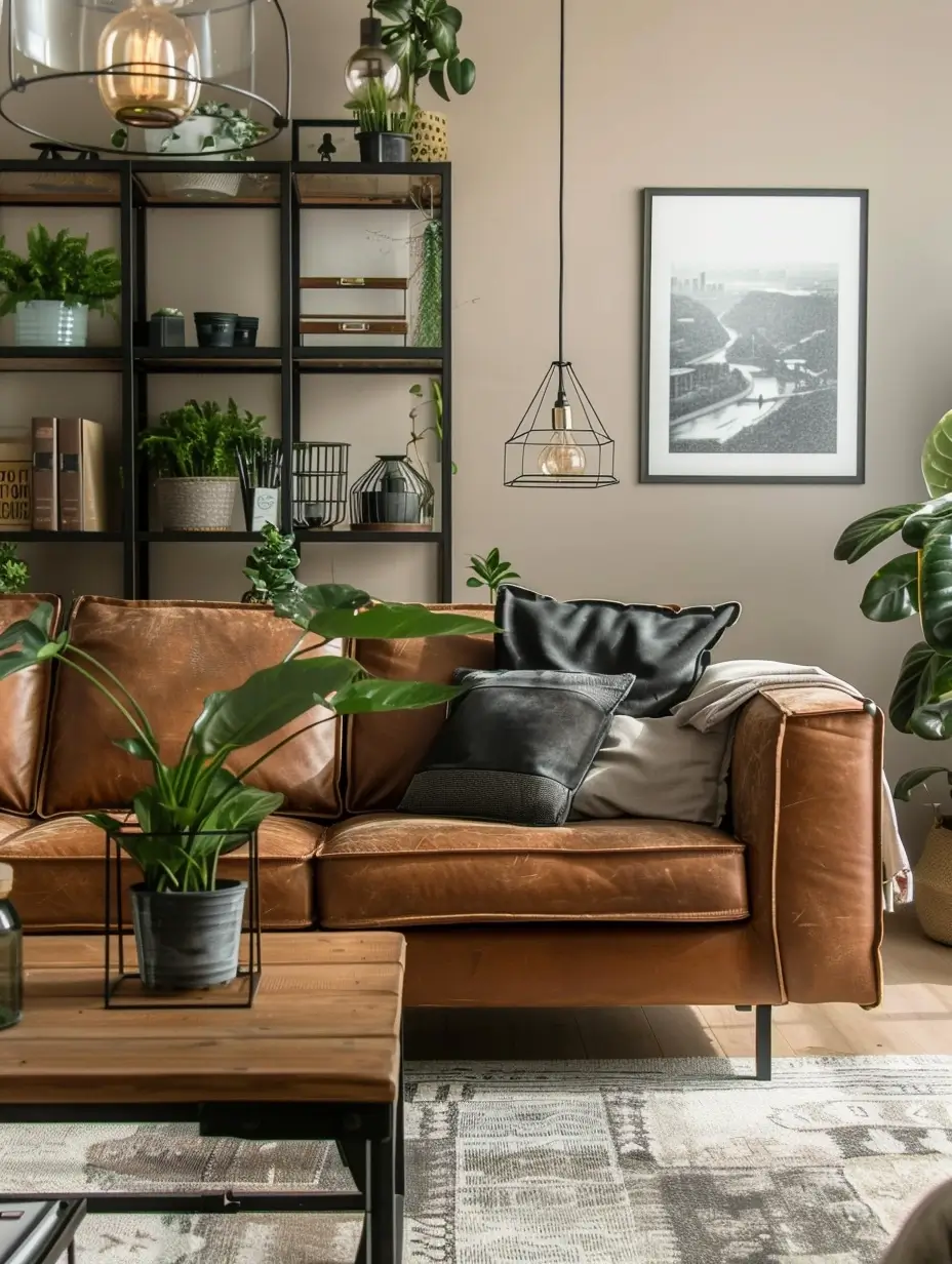 decoração-de-ambientes-sala-de-estar-marrom-preto