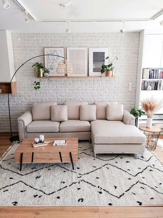 sala de estar moderna cores neutras 