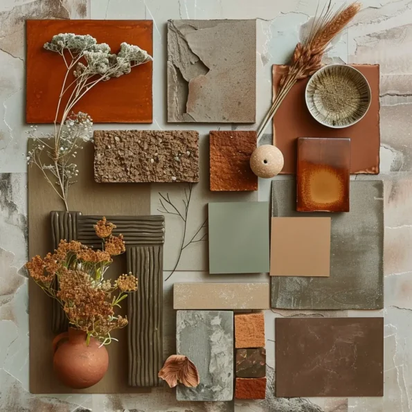 mood board inspiração paleta de cores terrosas